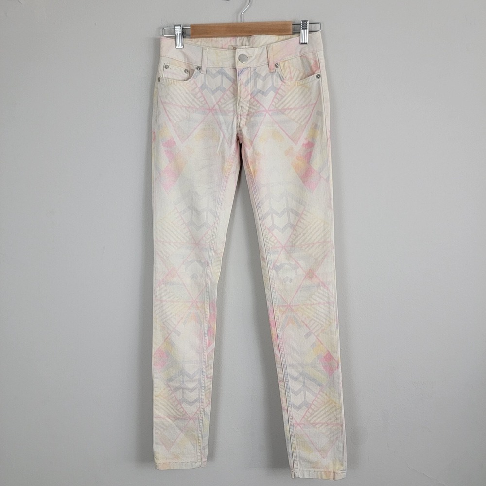 Maje Adriane Jeans Women 38 Slim Fit Skinny Multicolor Low Rise Flat Front Denim